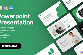 design company, business presentation prezi powerpoint investor pitch deck canva