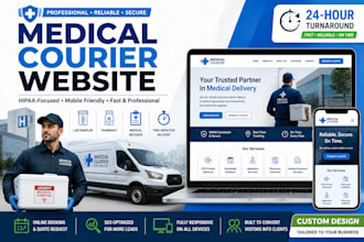 medical courier website design for healthcare logistics companies