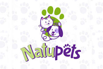 design cute and professional pet logo for dog, cat, and pet brands