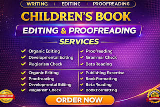 proofread children story book children story book editing book editor