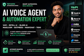 automate vapi retell ai voice agent make com botpress manychat tidio bland ai