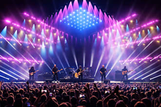 design 3d concert stage, event stage, stage lighting visualization