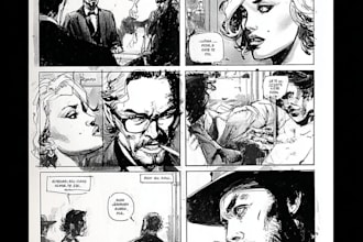 create a very professional comic book page illustration