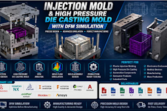 design injection mold and high pressure die casting mold with dfm simulation