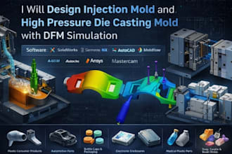 design injection mold and high pressure die casting mold with dfm simulation