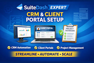 suitedash expert automation suitedash CRM project dashboard setup client portal