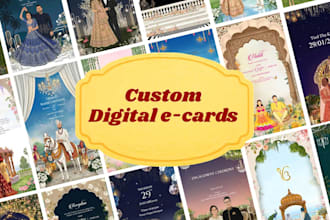 design an indian wedding and birthday ecard invitation