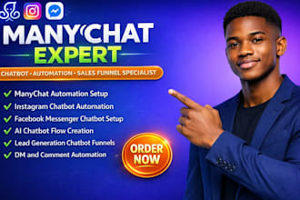setup manychat chatbot manychat automation integration facbook chatbot ai agent