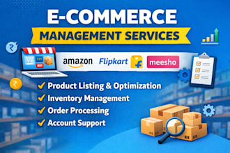 manage your amazon, flipkart and meesho ecommerce store professionally