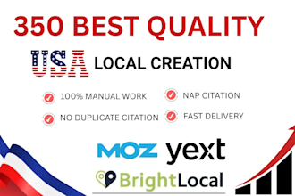do top USA local seo citation from brightlocal yext and moz