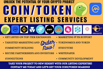 easily get token listing coin listing ico on cmc coingecko cex dex token promot