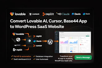 convert lovable ai app base44 vo cursor claude codex to wordpress website replit