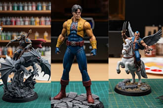 3d print and paint 3d model action figure bust statue miniature resin printing