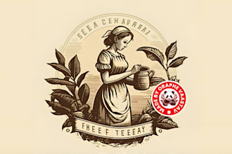 do top quality hand drawn vintage illustration retro logo design