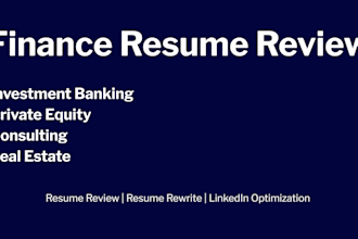 review and improve your finance internship resume