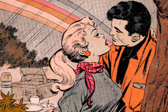illustrate retro vintage comic style art for unique storytelling
