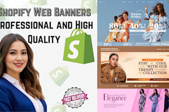 design shopify web banner, website banner  and banner ads