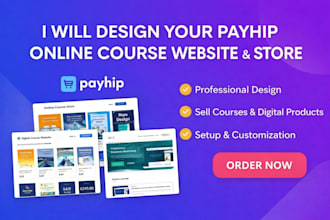 design payhip online course website store, payhip store