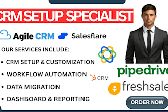 setup agile CRM salesflare keap freshsales pipedrive hubspot dynamics close CRM