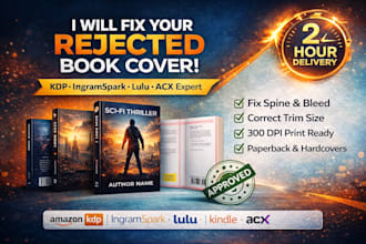 fix rejected book cover, resize book cover paperback cover hardcover book cover