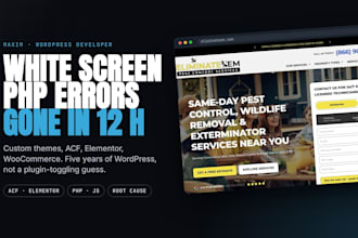 fix wordpress errors, php bugs, elementor and white screen issues