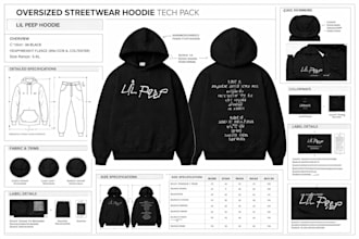 design detail fashion streetwear hoodie tracksuit jacket trouser proms tech pack