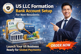 create your US llc with ein and bank account stripe paypal for non residence