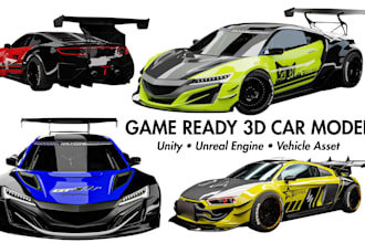 create game ready 3d car model vehicle asset racing car for unity unreal engine