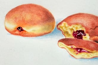 create a hand drawn bakery food illustration