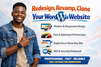 redesign, revamp, duplicate, copy clone wordpress website