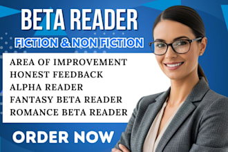 beta read manuscript, provide constructive feedback as developmental book editor