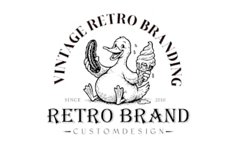 illustrate vintage logo design