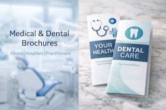 design professional medical, clinic, dental, pharmaceutic, healthcare brochure
