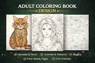 create adult coloring book pages, mandala coloring, bold and easy KDP coloring
