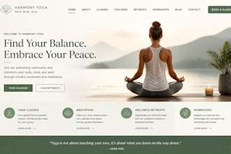 build squarespace yoga studio website meditation class website wellness retreat