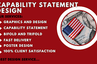 design a business capability statement, bifold, trifold, flyer