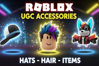 create custom  roblox ugc, hair model and  accessories hats or avatar items