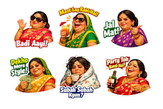 design funny whatsapp stickers pack