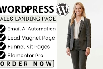 setup wordpress lead magnet elementor funnelkit sales funnel email ai automation