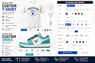 do 2d 3d shopify product configurator for t shirt shoe jersey on zakeke kickflip