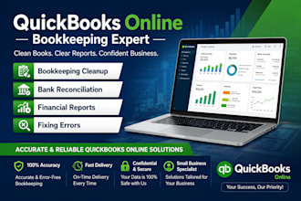 do monthly accounting and bookkeeping in quickbooks online with setup