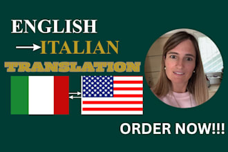 translate english to italian or italian to english book translation