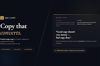 write high converting supplement product page copy