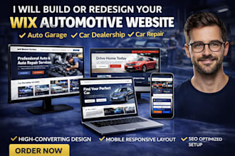 wix auto part shop website auto repair car dealership vechicle listing website