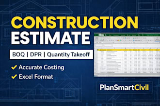 prepare construction estimate, boq, dpr quantity takeoff