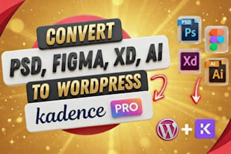 convert figma, PSD, xd to wordpress with kadence pro