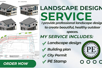 provide architect landscape design licensed landscape stamp california permit