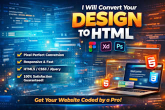 do figma to html, psd to html, css responsive website