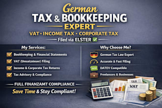 do german bookkeeping, income tax vat and corporate tax return filing via elster