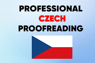 manually proofread and edit texts in czech